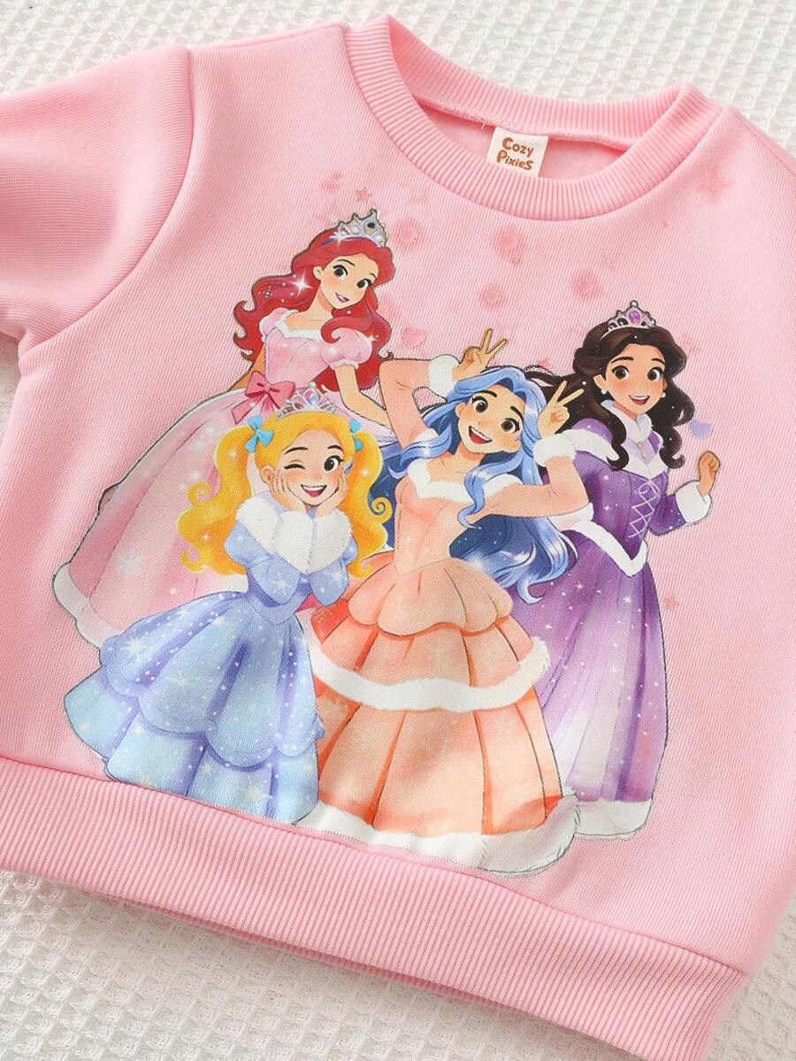 Set od 3 komada za devojčice, udobna jesenja/zimska moda, svež i sladak stil princeze