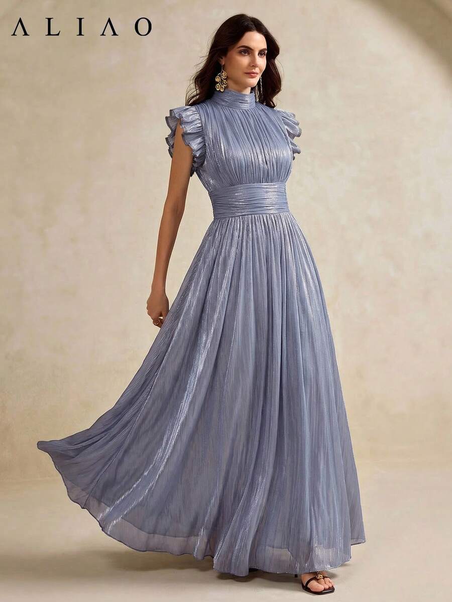 Elegantna modna vintage duga haljina za žene
