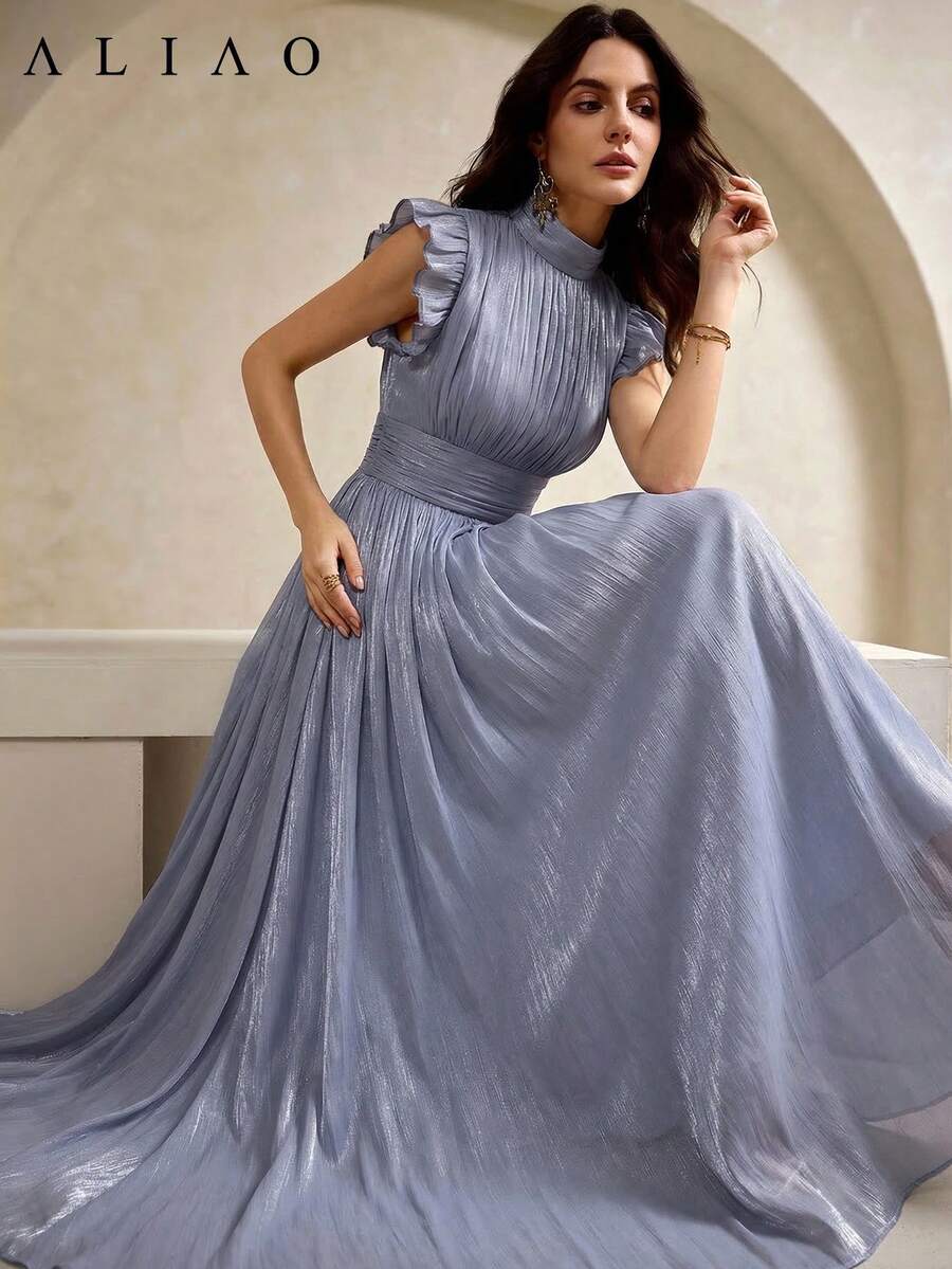 Elegantna modna vintage duga haljina za žene