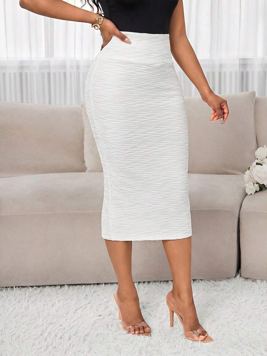 Ženska elegantna A-kroj suknja sa visokim strukom