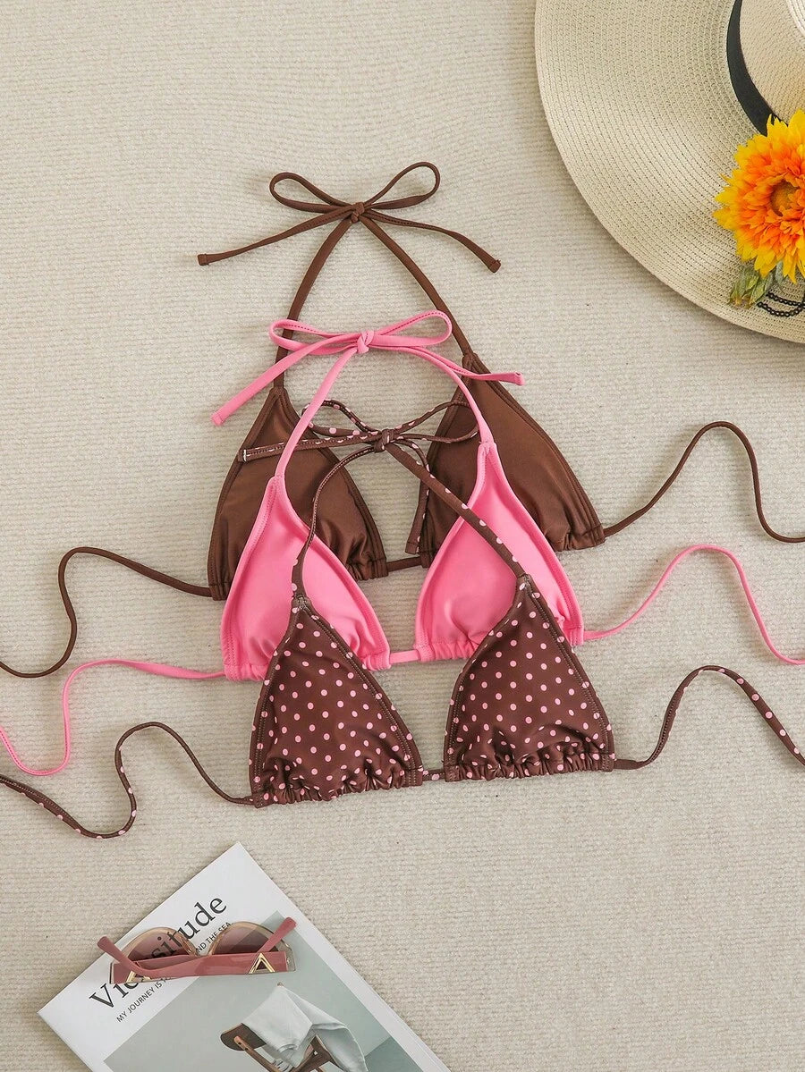 Ženski bikini set od 3 dela plus size,višebojni