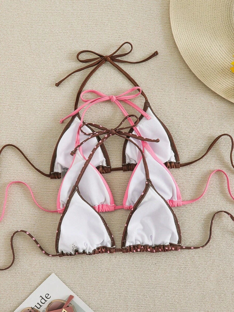 Ženski bikini set od 3 dela plus size,višebojni