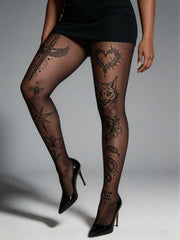 1 Pair Plus Size Women's Gothic Style čarapa