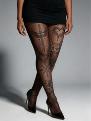 1 Pair Plus Size Women's Gothic Style čarapa