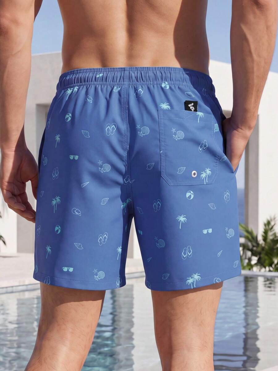 Muški šorts za plažu sa grafičkim printom palme