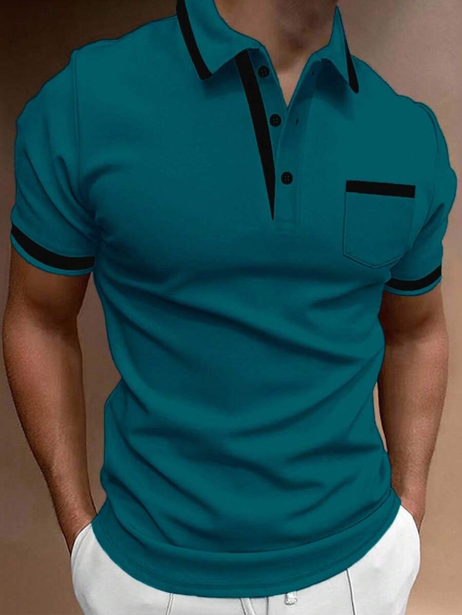 Muška formalna polo majica od pamuka sa kontrastnim detaljima