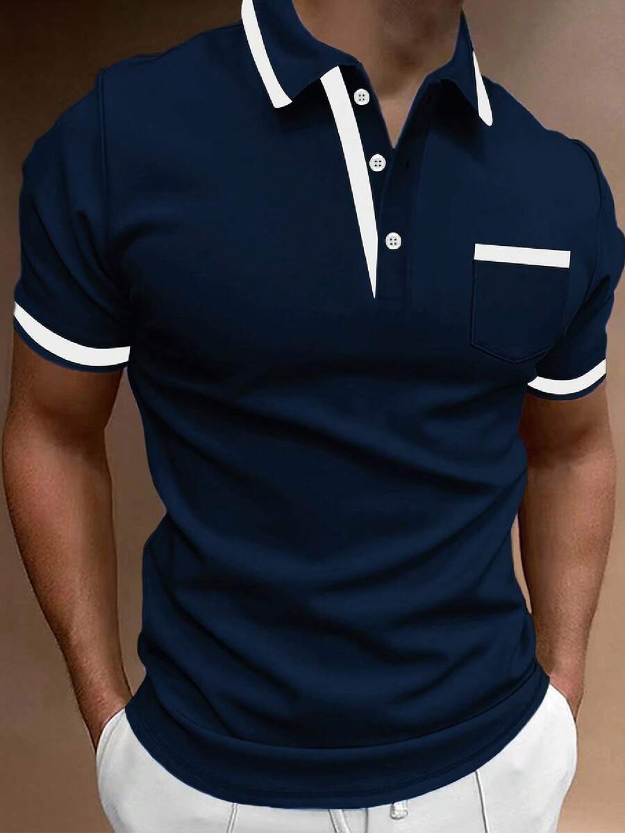 Muška formalna polo majica od pamuka sa kontrastnim detaljima