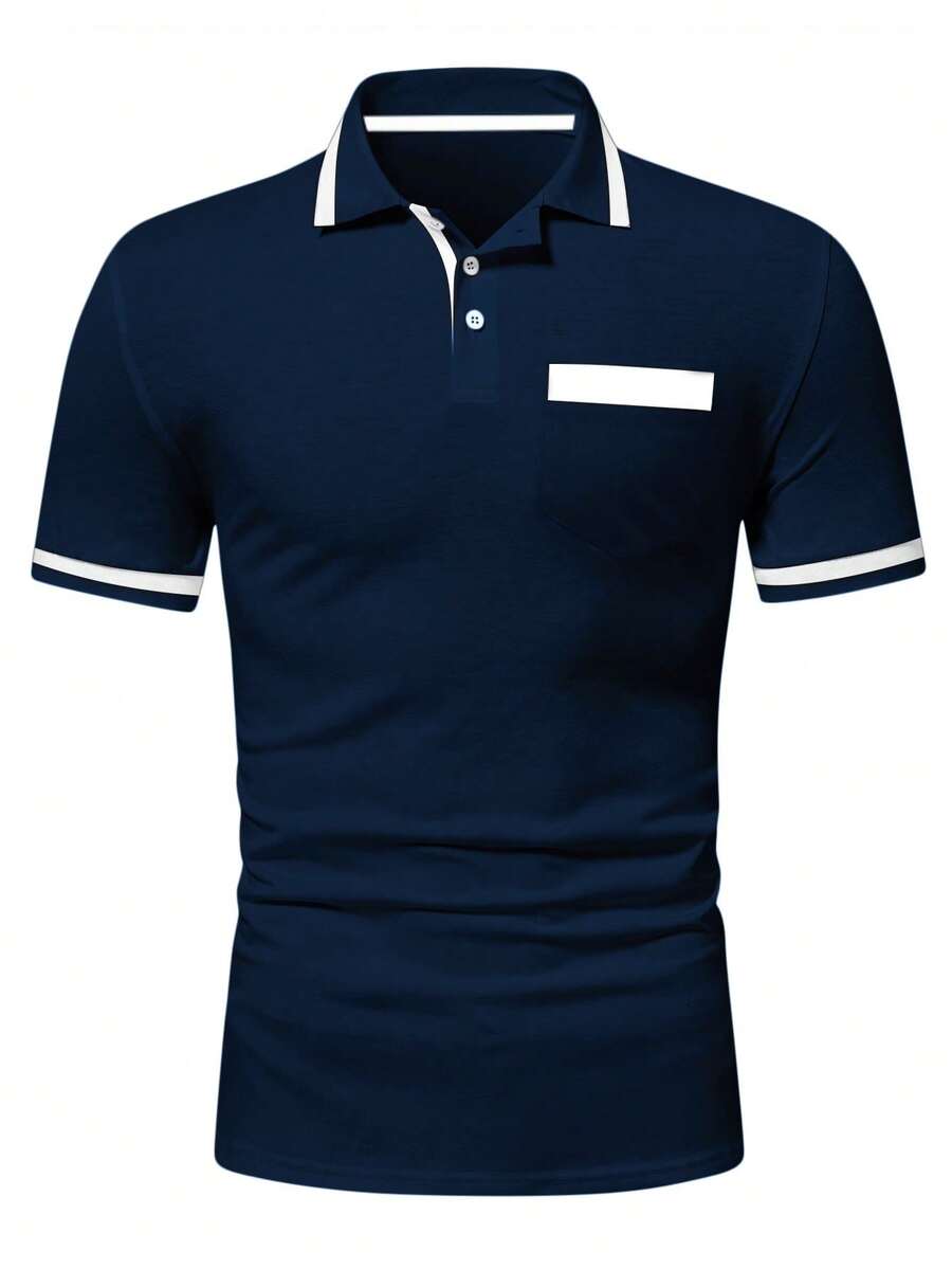 Muška formalna polo majica od pamuka sa kontrastnim detaljima