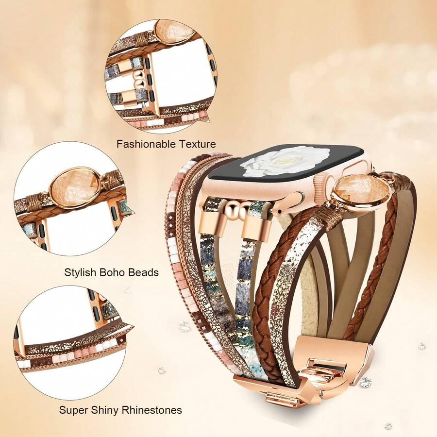 Narukvica za sat od veštačke kože, kompatibilna sa 41mm, 40mm, 38mm, 45mm, 44mm, 42mm, 49mm