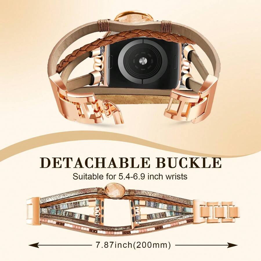 Luksuzna zlatna narukvica za sat, kompatibilna sa Apple Watch 41mm, 40mm, 38mm, 45mm, 44mm, 42mm, 49mm