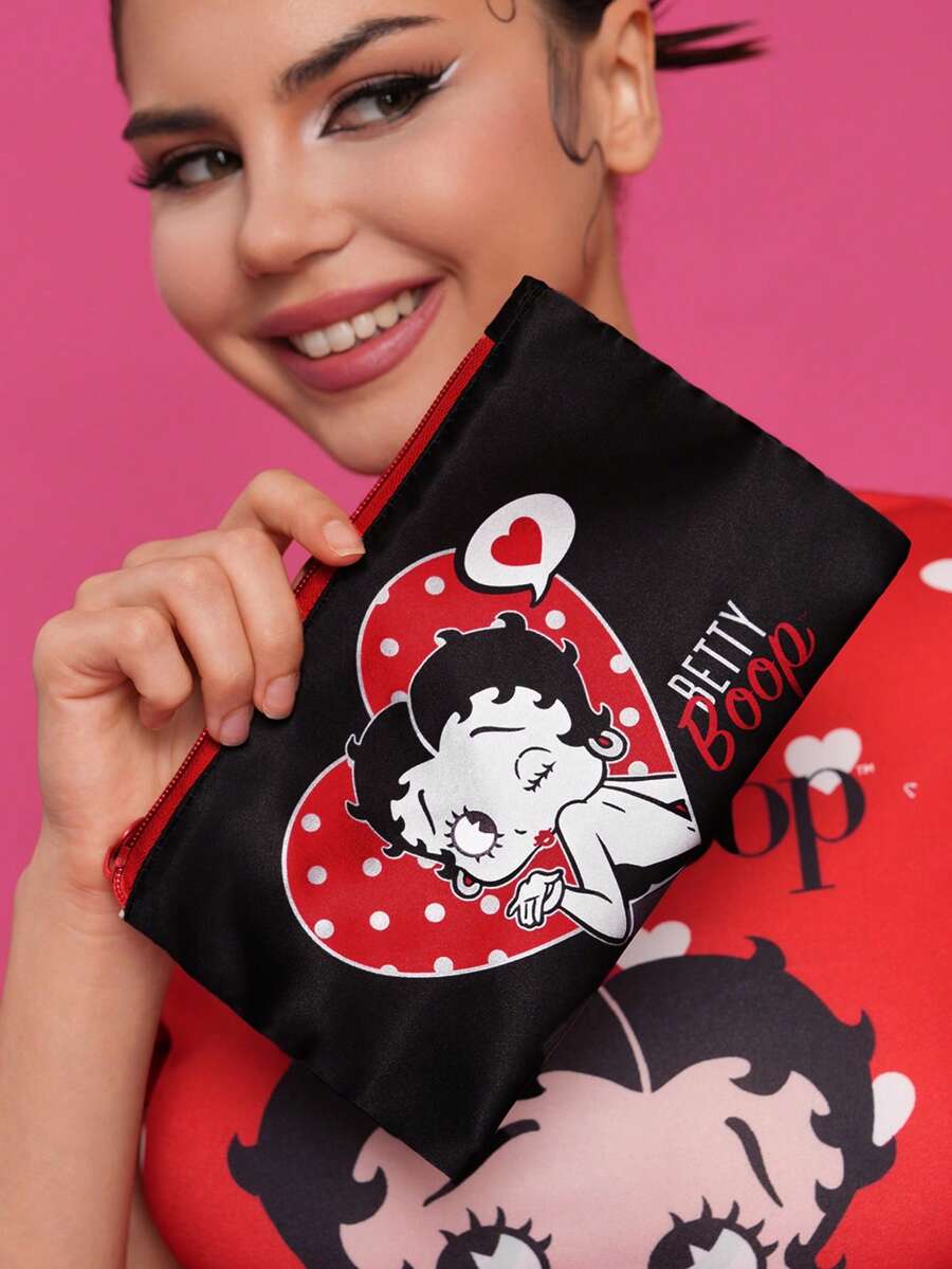 Betty Boop 1 kom set lagane kozmetičke torbe od poliesterskih vlakana sa štampanim crtanim uzorkom