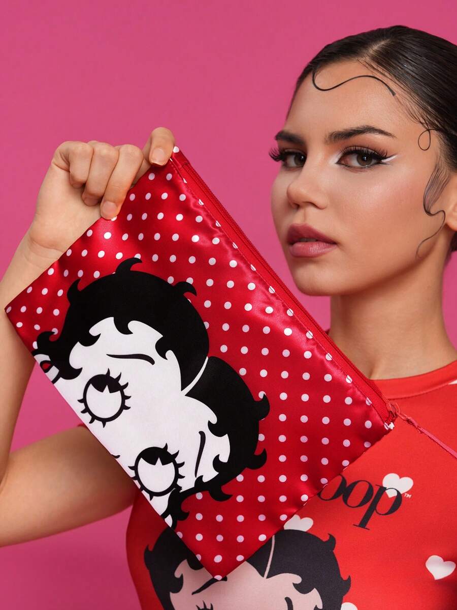 Betty Boop 1 kom set lagane kozmetičke torbe od poliesterskih vlakana sa štampanim crtanim uzorkom