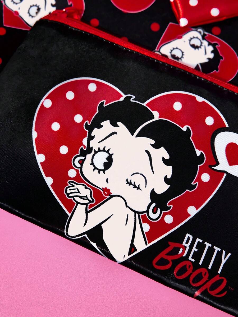 Betty Boop 1 kom set lagane kozmetičke torbe od poliesterskih vlakana sa štampanim crtanim uzorkom