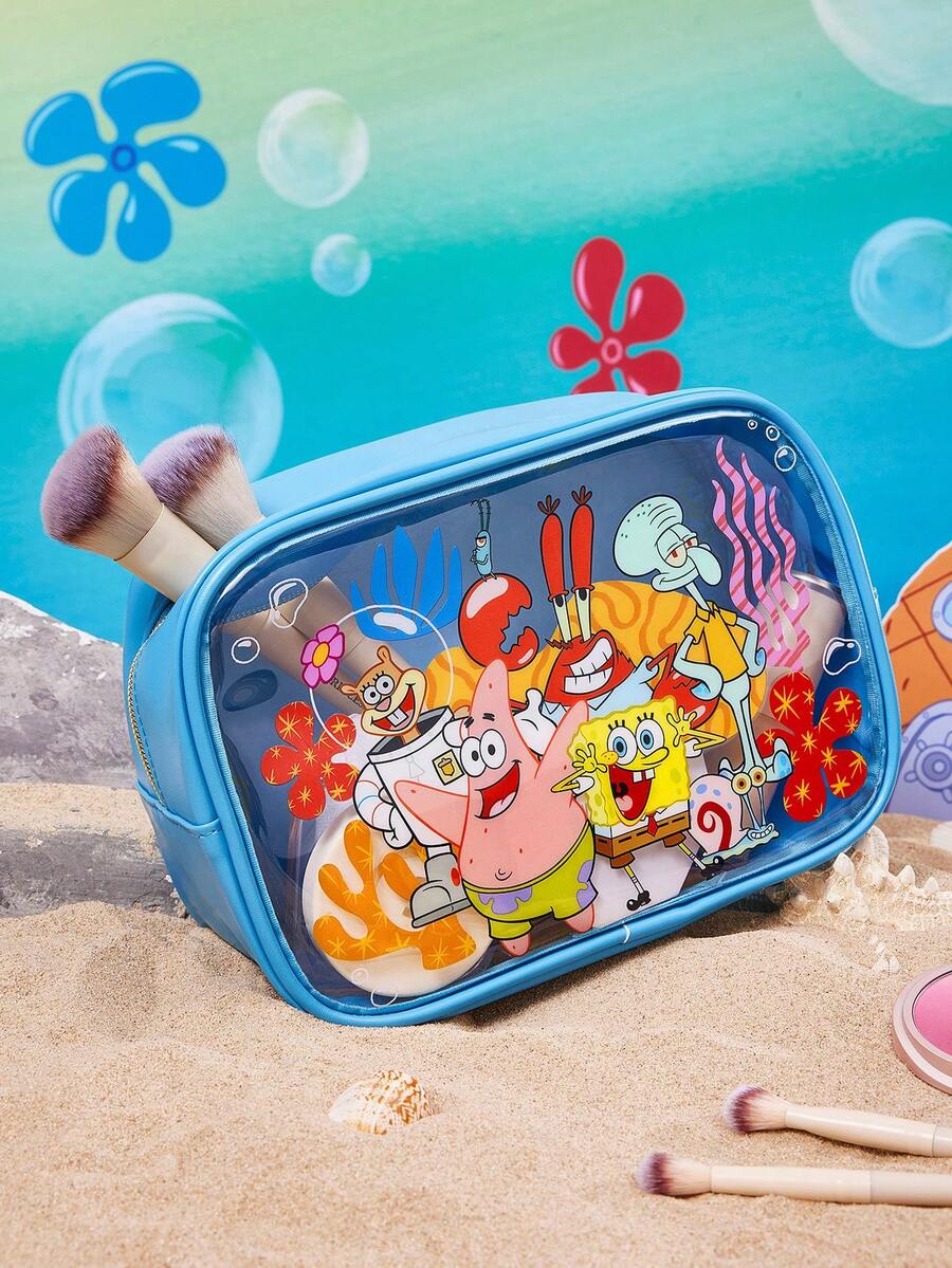 SpongeBob SquarePants  lagana PVC torbica za šminku sa printom crtanog lika i šljokicama