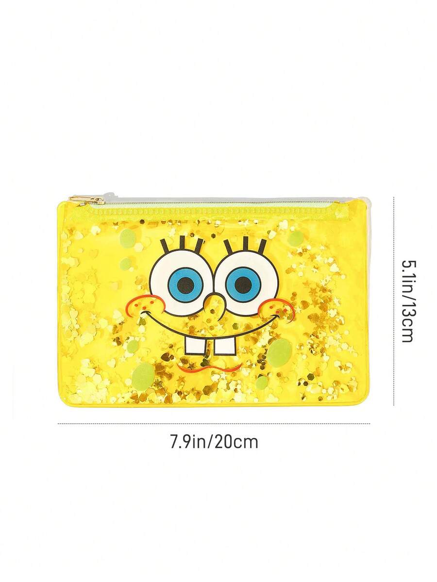 SpongeBob SquarePants  lagana PVC torbica za šminku sa printom crtanog lika i šljokicama