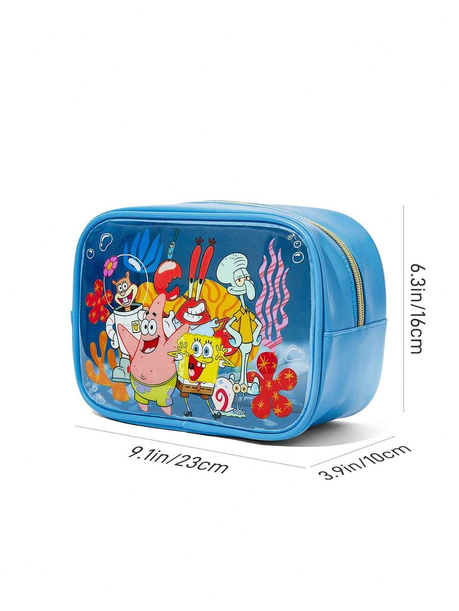 SpongeBob SquarePants  lagana PVC torbica za šminku sa printom crtanog lika i šljokicama