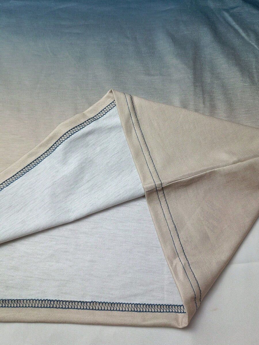 Muška letnja modna majica kratkih rukava sa gradijentnim printom
