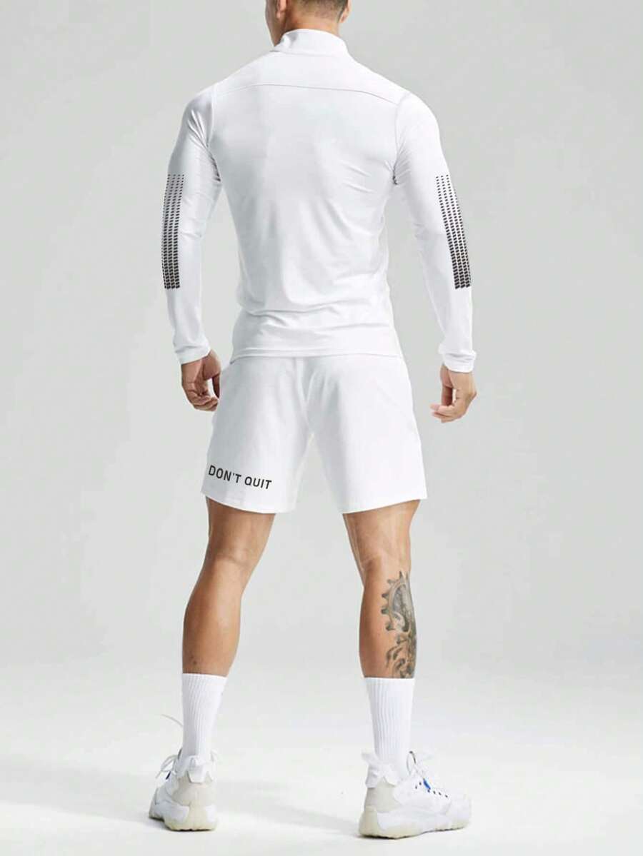 Muška ležerna sportska jakna jednobojna sa podignutom kragnom, slim fit, za teretanu