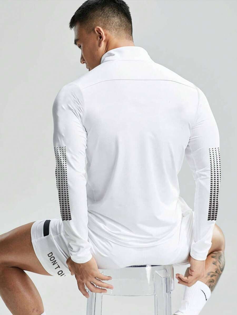 Muška ležerna sportska jakna jednobojna sa podignutom kragnom, slim fit, za teretanu