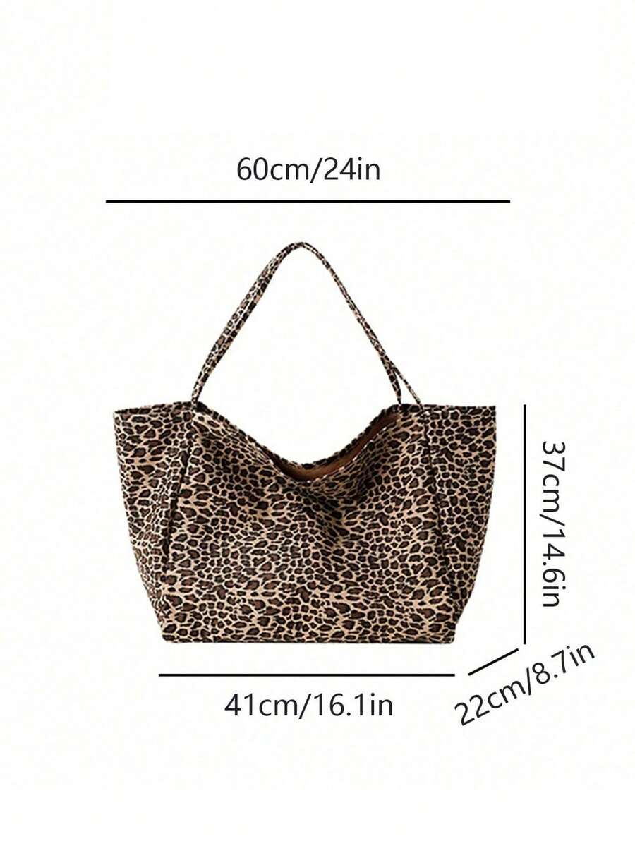 Velika torba za plažu sa leopard printom, sa printom BEACH