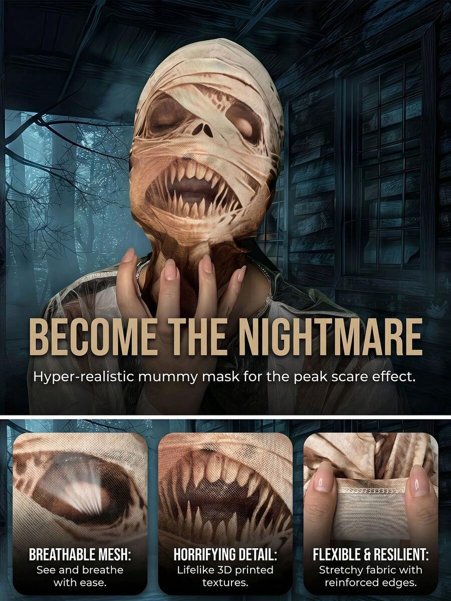 Strašne maske za Noć veštica, 3D štampana maska mumije