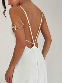 Firerie Women's Elegant White Backless Dress,Gorgeous Beach Holiday Vacation Summer Dresses,Open Back Style For Wedding,Party,Dinner Special Occasion Holiday