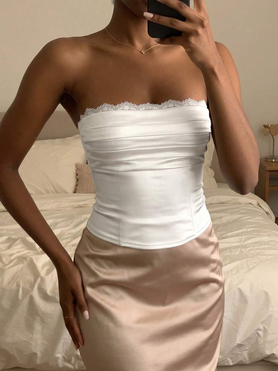 Trim Saten Pleteni Top