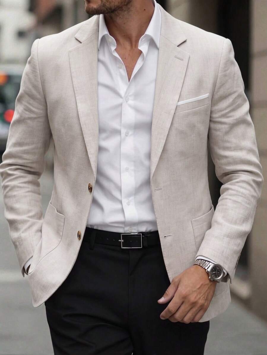 Muški letnji smart casual blejzer, regular fit, dugih rukava