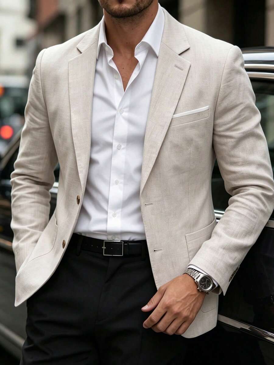 Muški letnji smart casual blejzer, regular fit, dugih rukava