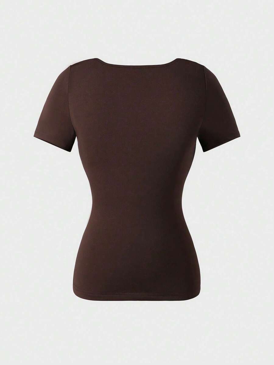 Casual Elegant Majica Kratkih Rukava sa Okruglim Izrezom