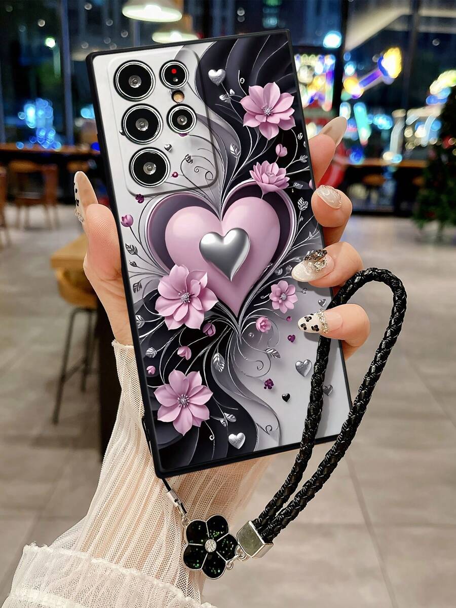 Metalna futrola za telefon sa legurom u obliku srca, kompatibilna sa Samsung S23, S24, S25, S24 Plus, S25 Plus, A56 A36 A26 / za A134G A22 A21S A514G A52