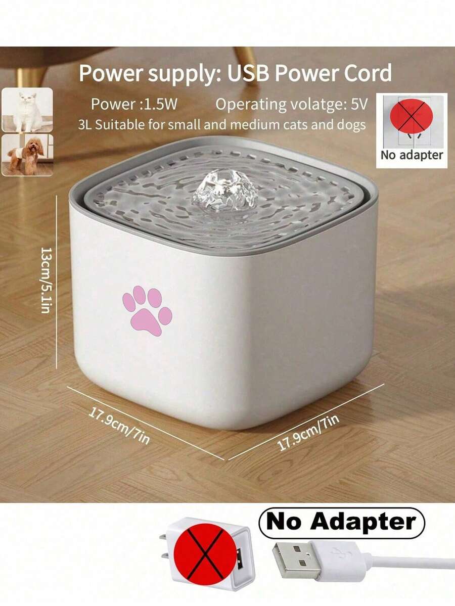 3L/101.45oz Automatska fontana za vodu za mačke i pse