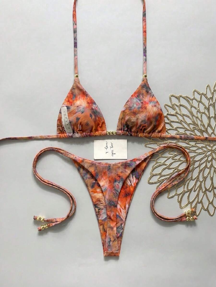 Ženski Bikini Set sa Halter Krojem i Dekoracijom od Kristala