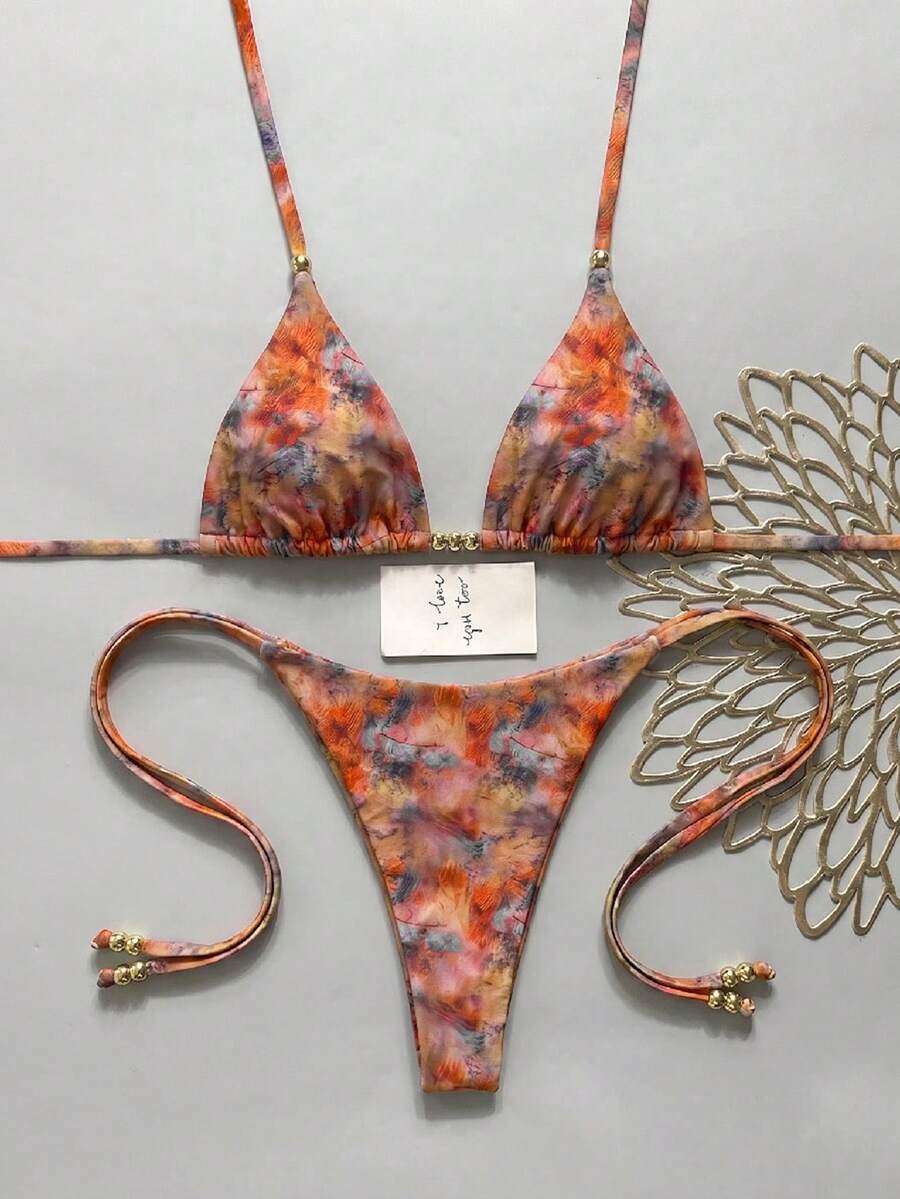 Ženski Bikini Set sa Halter Krojem i Dekoracijom od Kristala