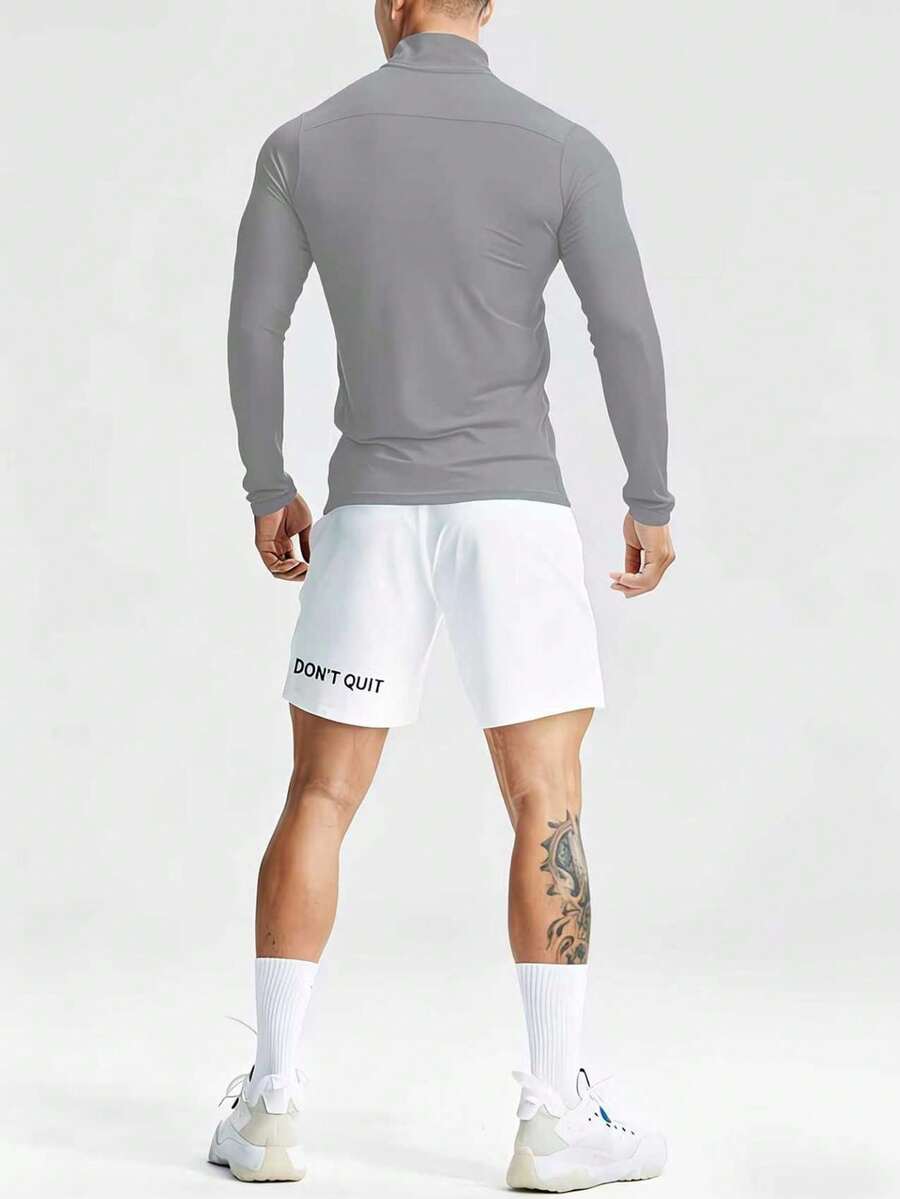 Muška ležerna sportska jakna jednobojna sa podignutom kragnom, slim fit, za teretanu