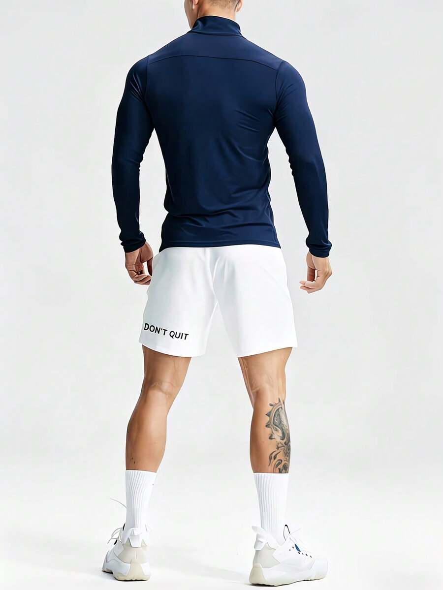 Muška ležerna sportska jakna jednobojna sa podignutom kragnom, slim fit, za teretanu