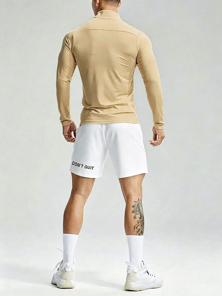 Muška ležerna sportska jakna jednobojna sa podignutom kragnom, slim fit, za teretanu