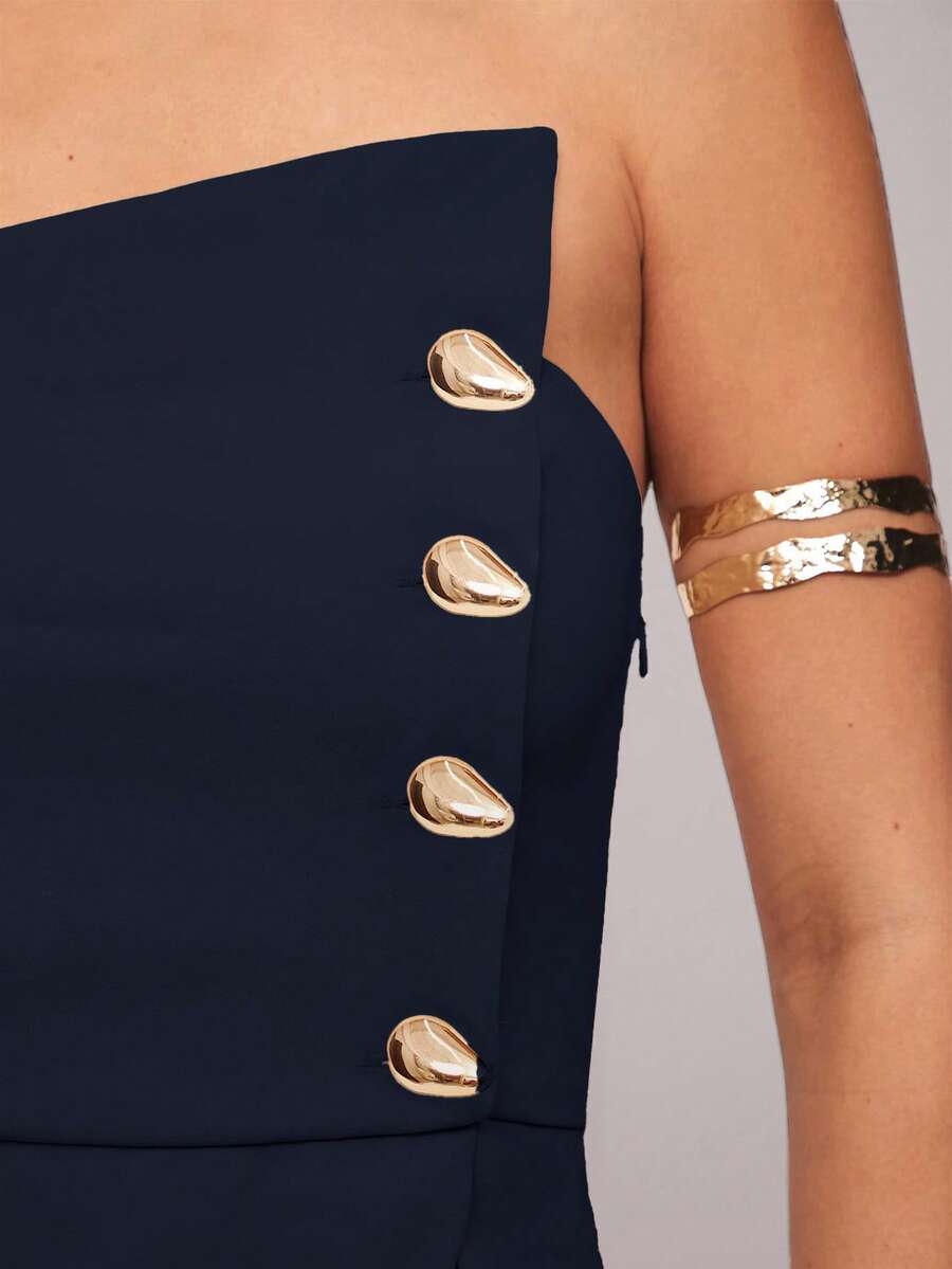 Set  Ženski Asimetrični Bandeau Top i Pantalone