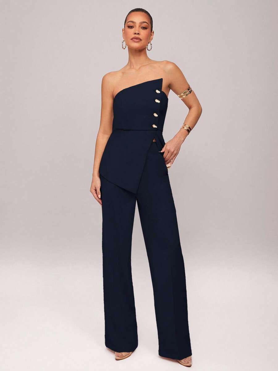 Set  Ženski Asimetrični Bandeau Top i Pantalone