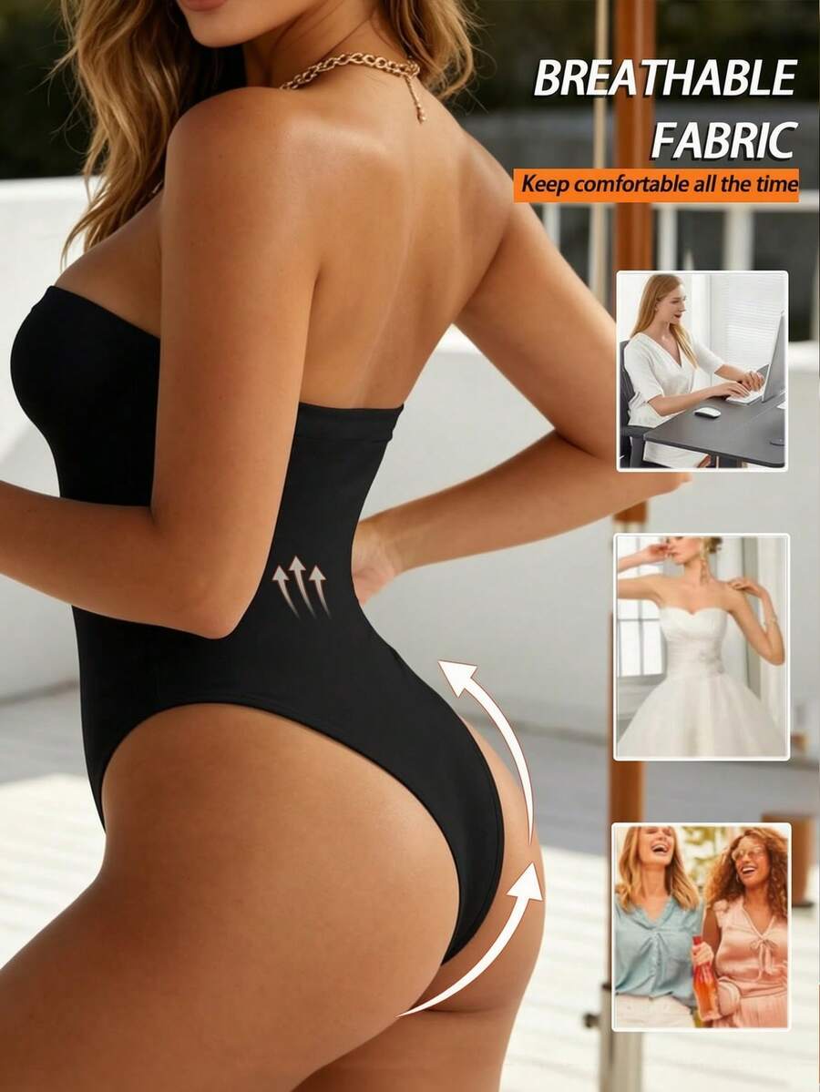 Ženski bandeau body, letnji top bez kaiševa i leđa, uski kroj