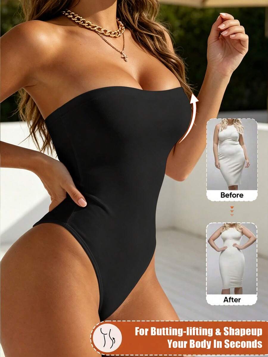 Ženski bandeau body, letnji top bez kaiševa i leđa, uski kroj