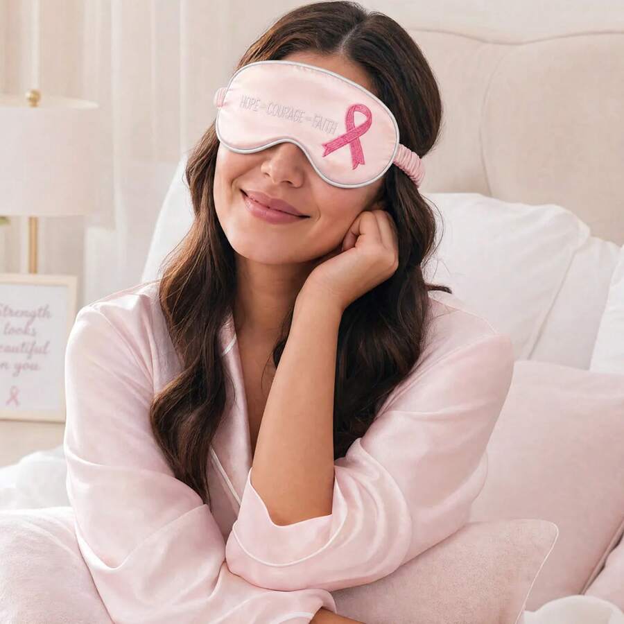 Mekana maska za spavanje od poliesterskog satena sa vezenim logom Good Night