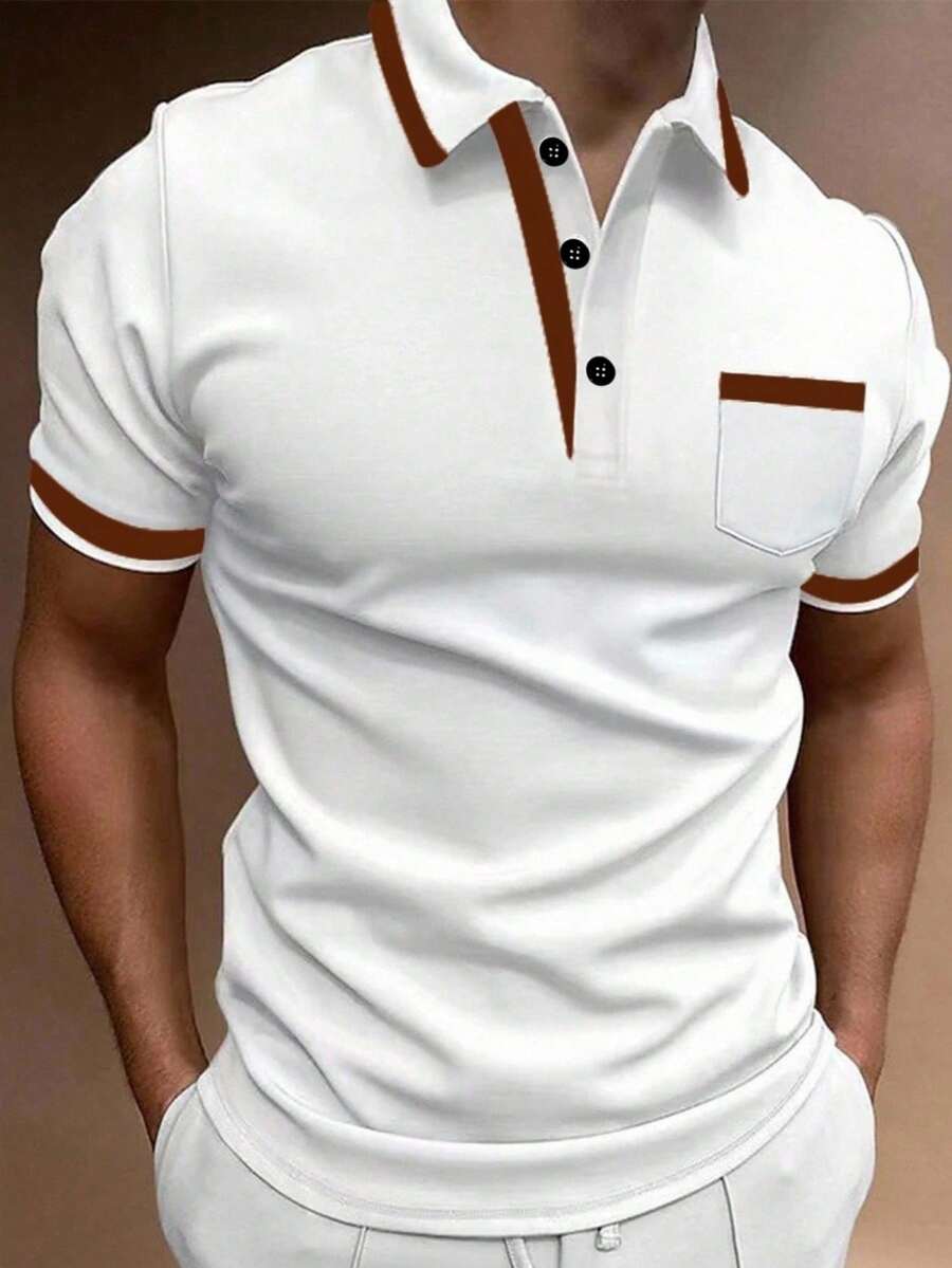Muška formalna polo majica od pamuka sa kontrastnim detaljima