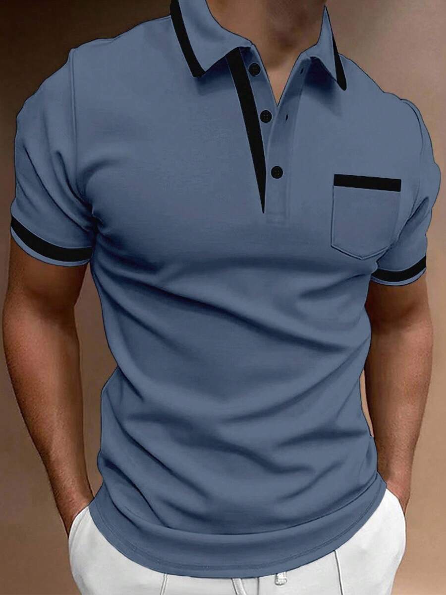 Muška formalna polo majica od pamuka sa kontrastnim detaljima