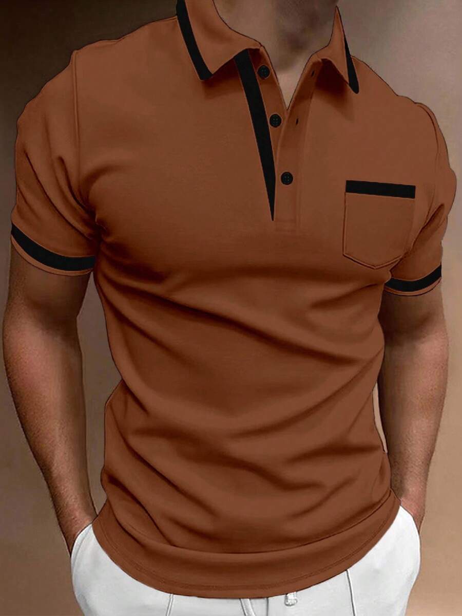 Muška formalna polo majica od pamuka sa kontrastnim detaljima
