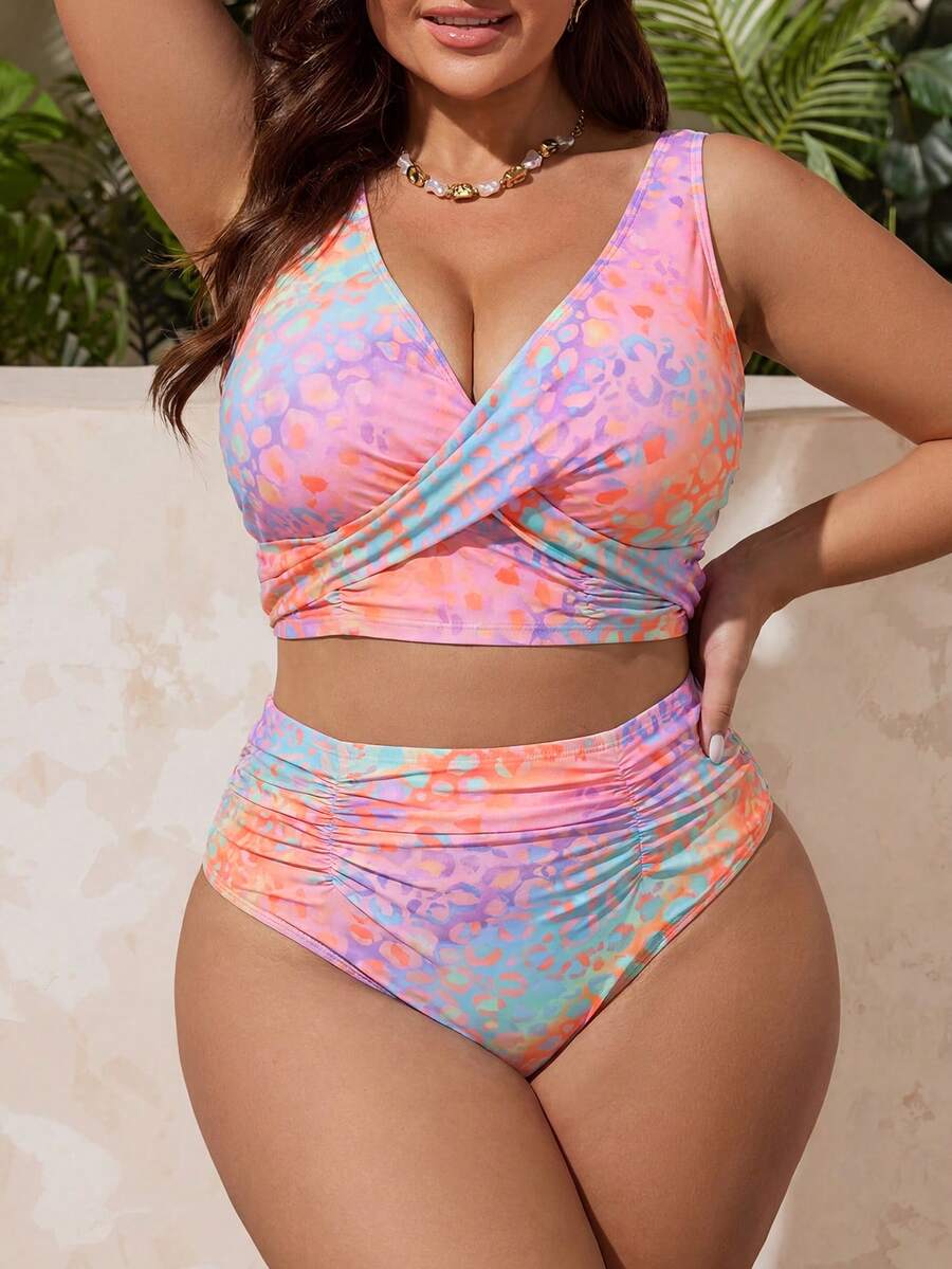 Gradient Leopard Plus size kupaći