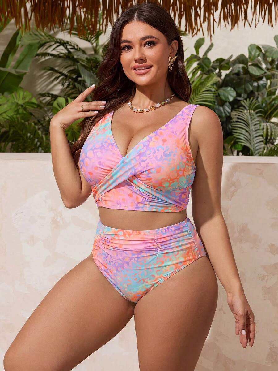 Gradient Leopard Plus size kupaći