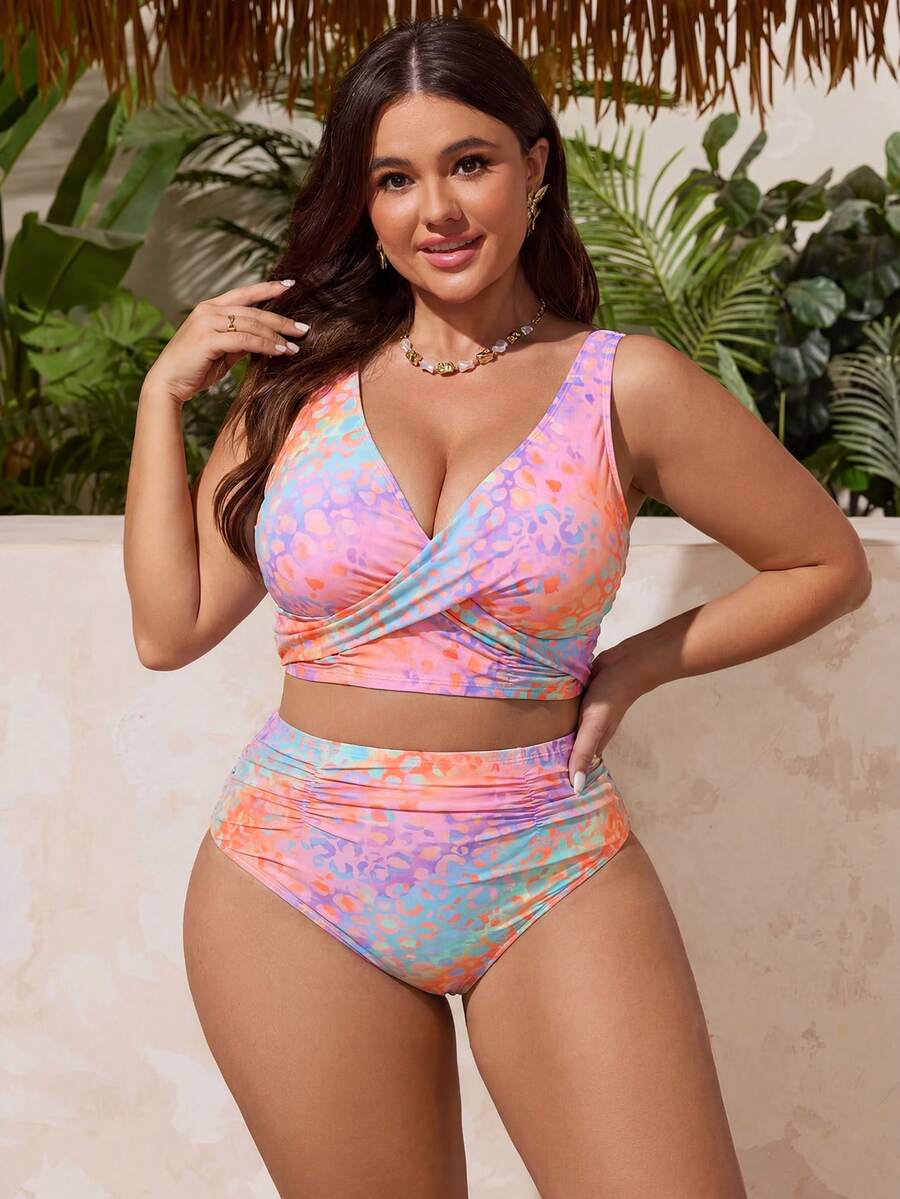 Gradient Leopard Plus size kupaći