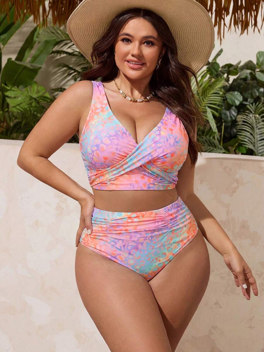 Gradient Leopard Plus size kupaći