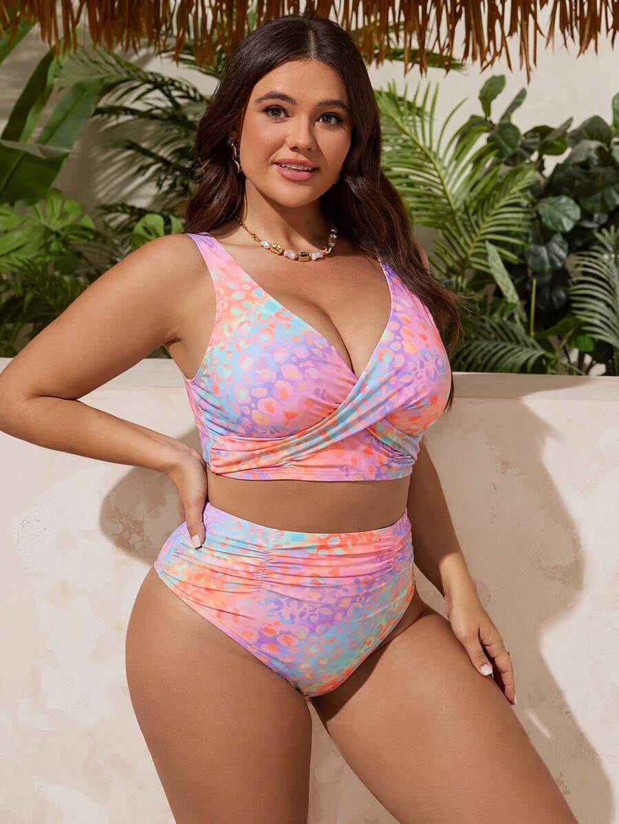 Gradient Leopard Plus size kupaći